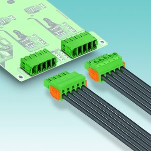 Steckverbinder mit dem Click & Lock-Verriegelungssystem sorgen auch bei der schnellen Wire-to-Board-Montage für eine sichere Verbindung. (Bild: Phoenix Contact GmbH & Co. KG)